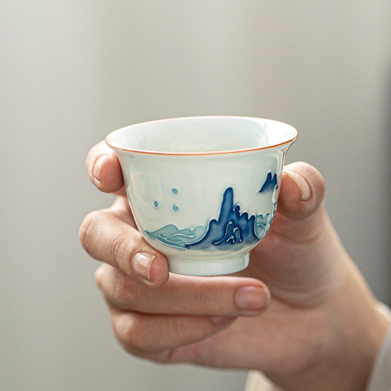 Hand-painted Kung Fu Tea Cup,  - огляд і ціна Celadon Ceramic Cup