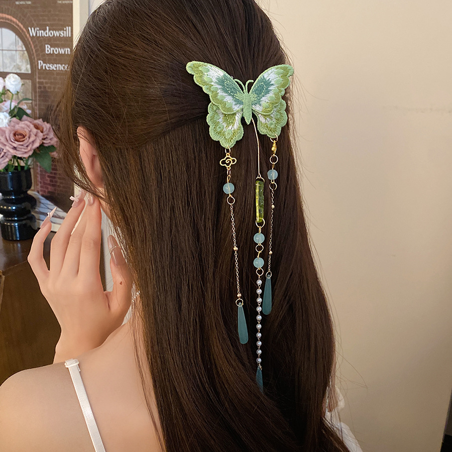 Green Embroidered Butterfly Ha - огляд і ціна Hanbok Hair Pin