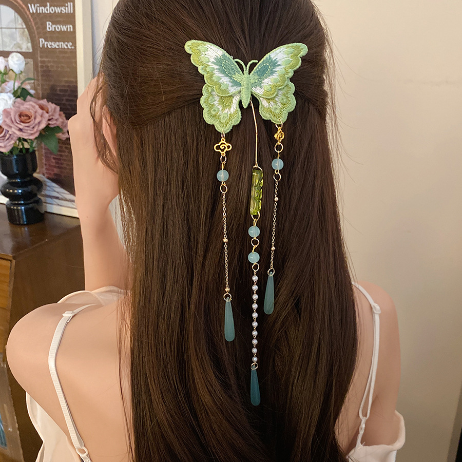 Green Embroidered Butterfly Ha - огляд і ціна Hanbok Hair Pin