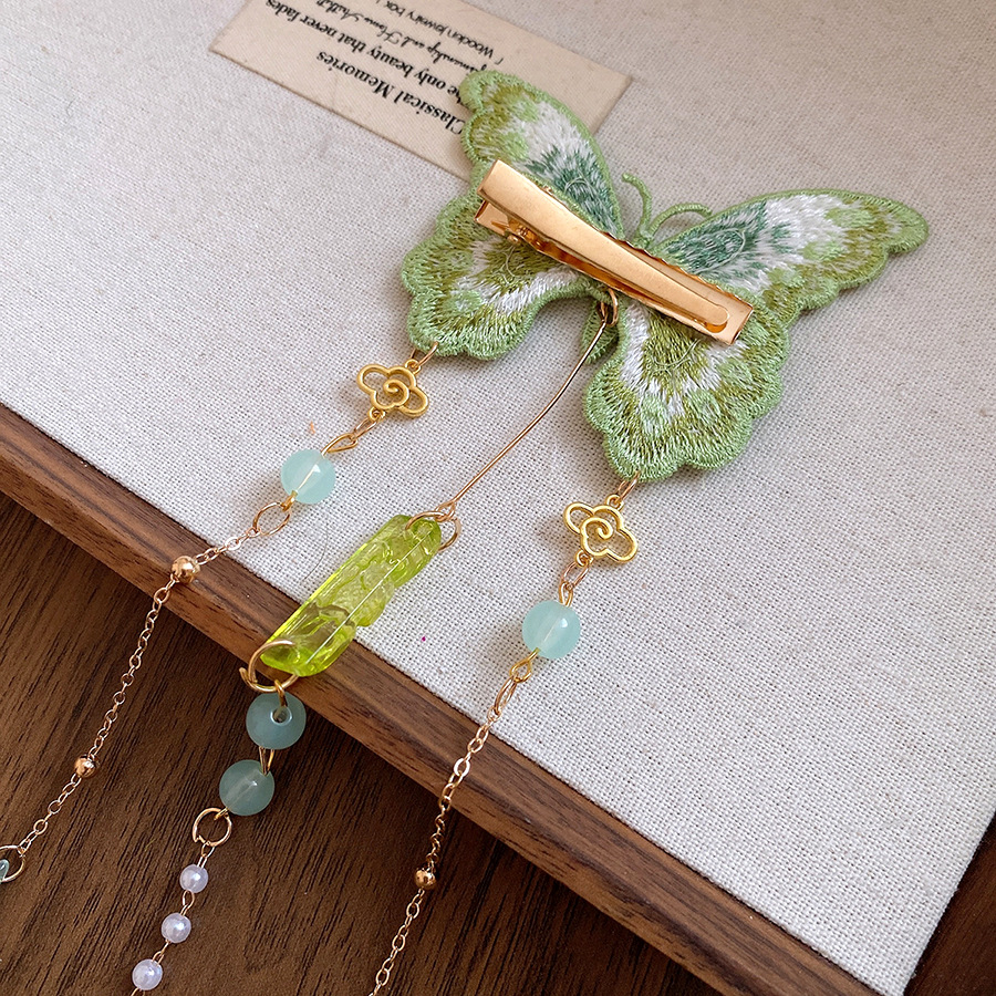 Green Embroidered Butterfly Ha - огляд і ціна Hanbok Hair Pin
