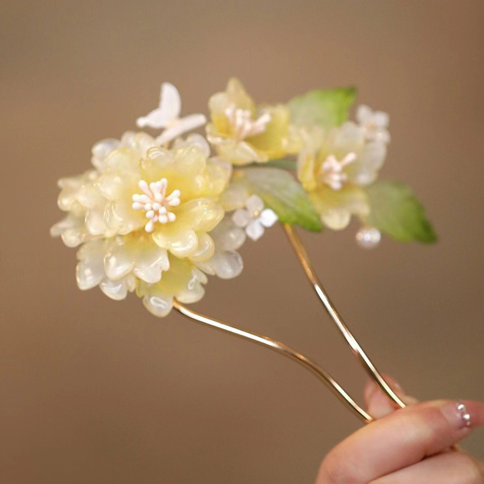 Flower U-shaped Hairpin Chines - огляд і ціна Hanbok Hair Pin