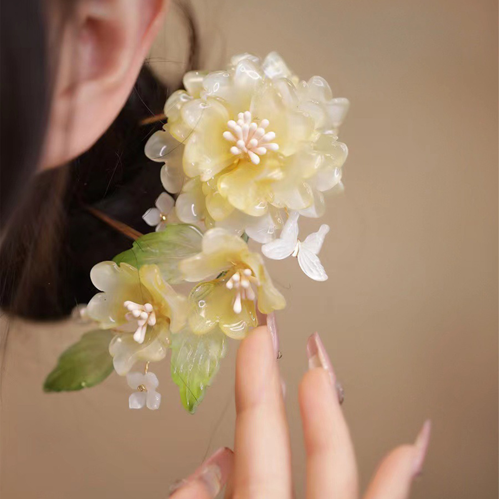 Flower U-shaped Hairpin Chines - огляд і ціна Hanbok Hair Pin