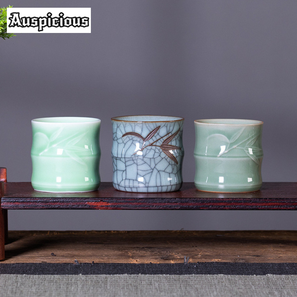 70ML Creative Bamboo Leaf Shap - огляд і ціна Celadon Ceramic Cup
