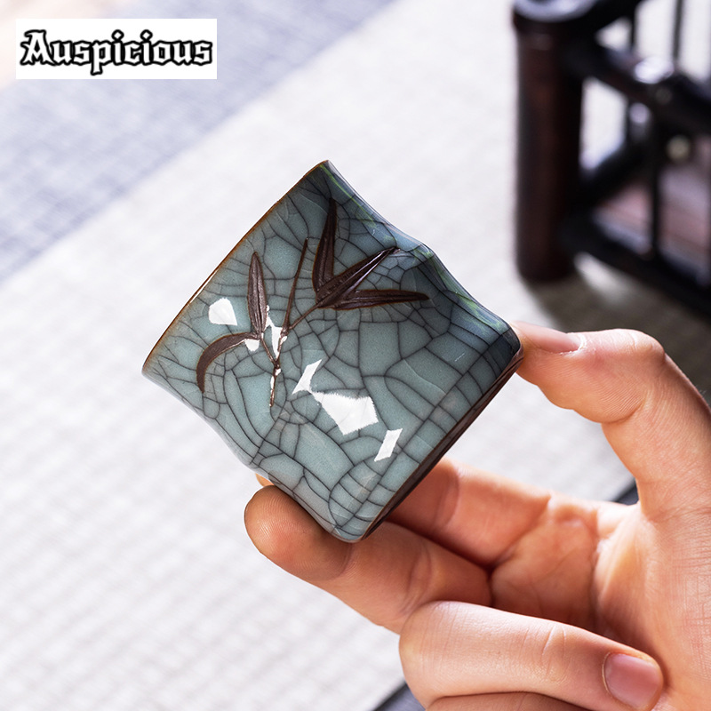 70ML Creative Bamboo Leaf Shap - огляд і ціна Celadon Ceramic Cup